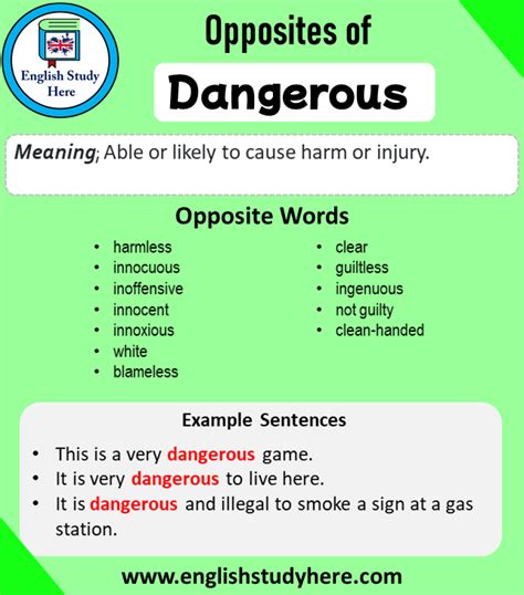 antonyms of dangerous